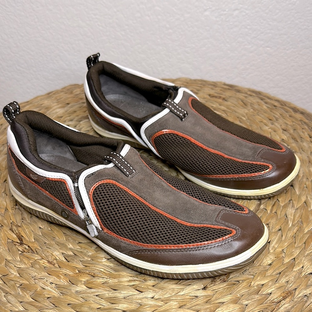 SPERRY Top Sider Destin Zip Brown and Orange Casual Shoes